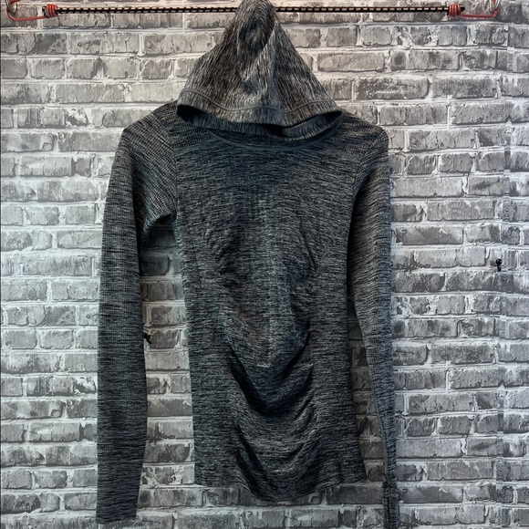 Athleta Tops - Athleta Gray Long Sleeve Hooded Top